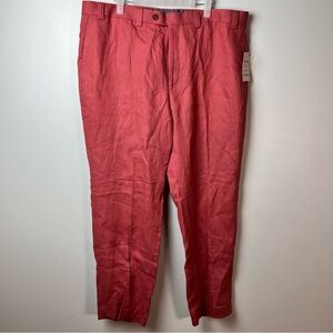 Lauren Ralph Lauren Men's Red 100% Linen Flat Front Pants | Size 38W x 30L | NWT
